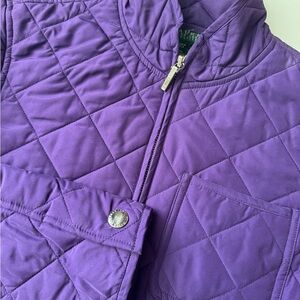 Lauren Ralph Lauren Women Jacket Petite Small Purple Quilted  Zip Puffer Barn